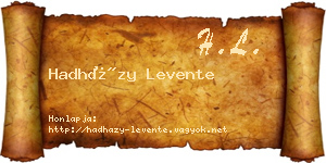 Hadházy Levente névjegykártya