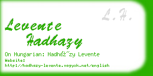 levente hadhazy business card